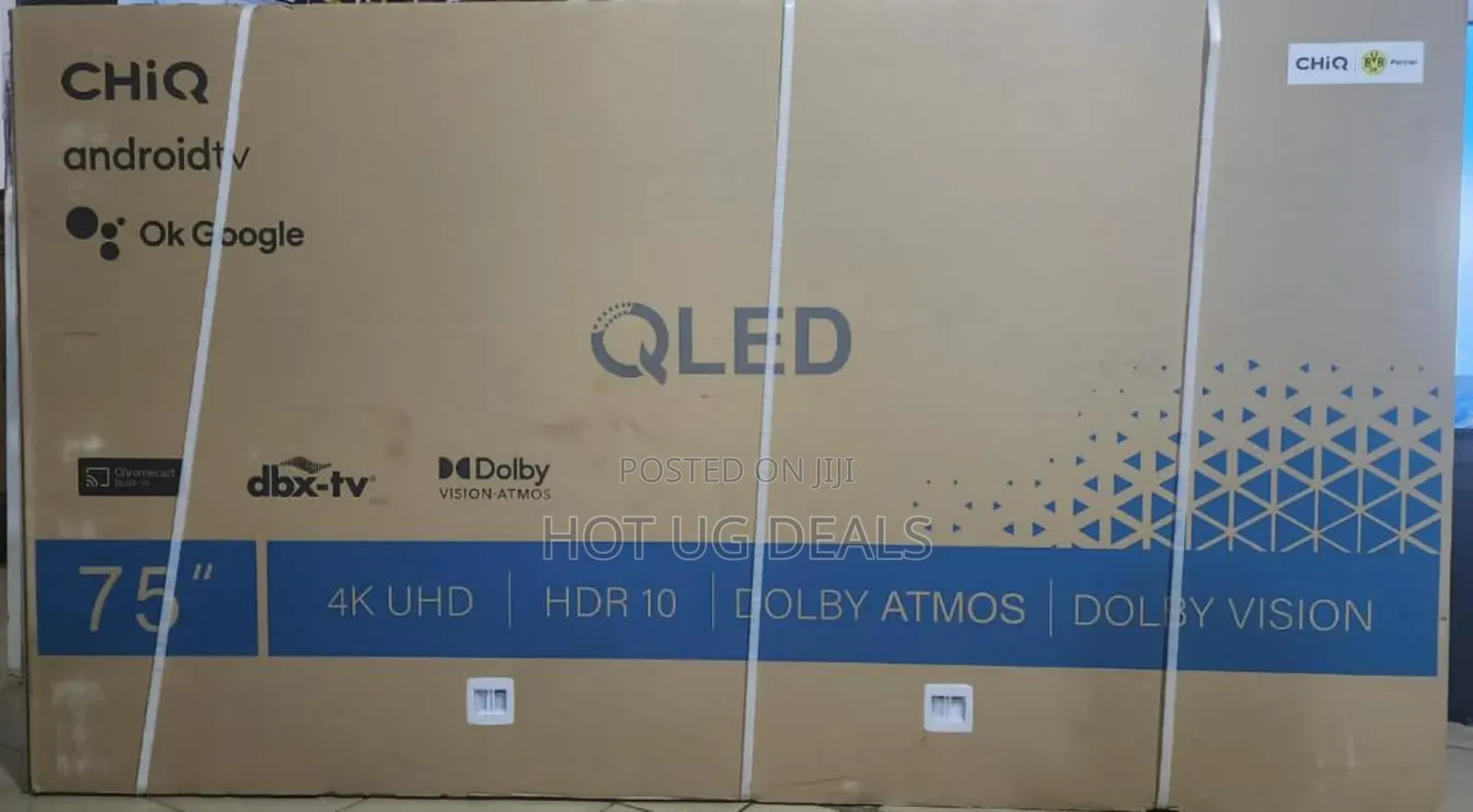 Chiq 75 Inches Led 4k Qled Google Tv With Hey Google - 3years Warranty