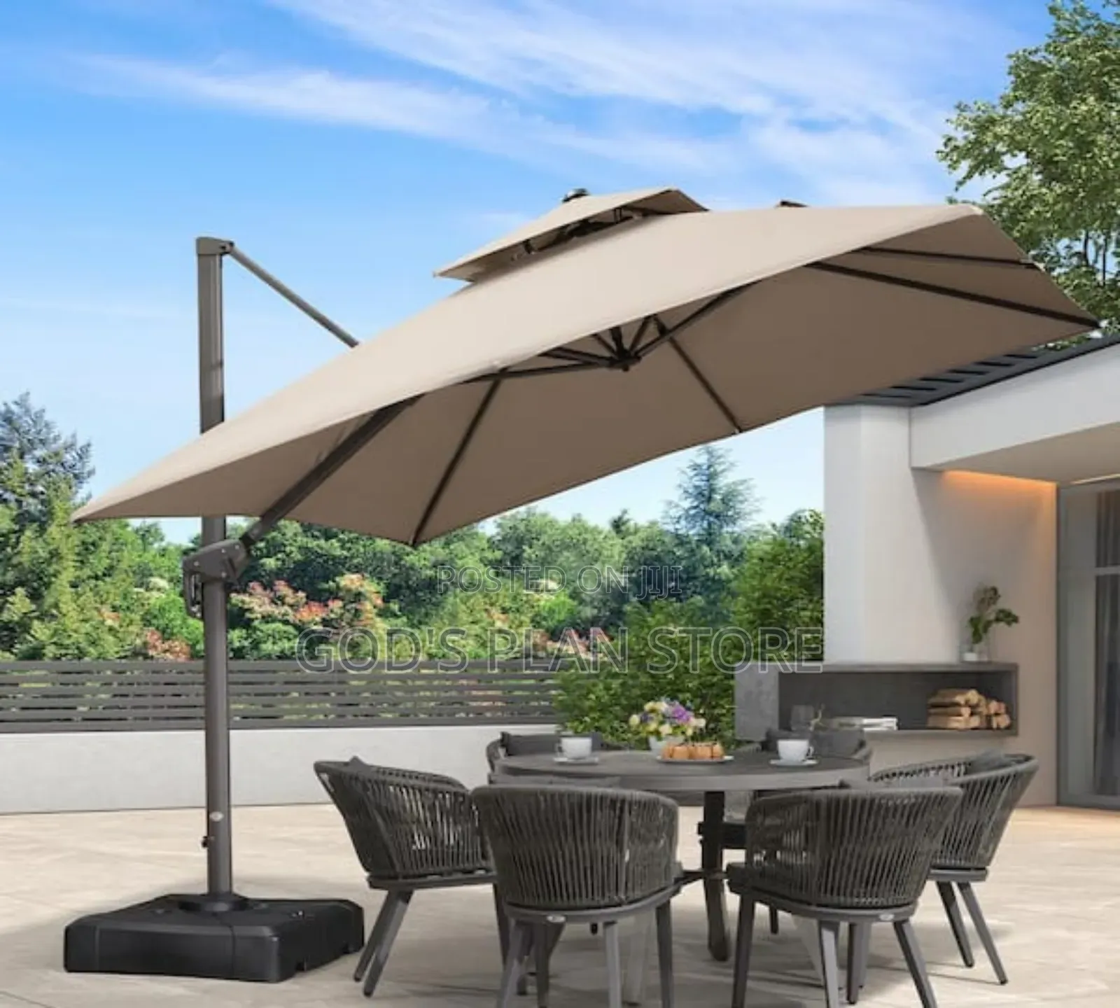 Double Top Aluminum Rotation Outdoor Garden Umbrellas