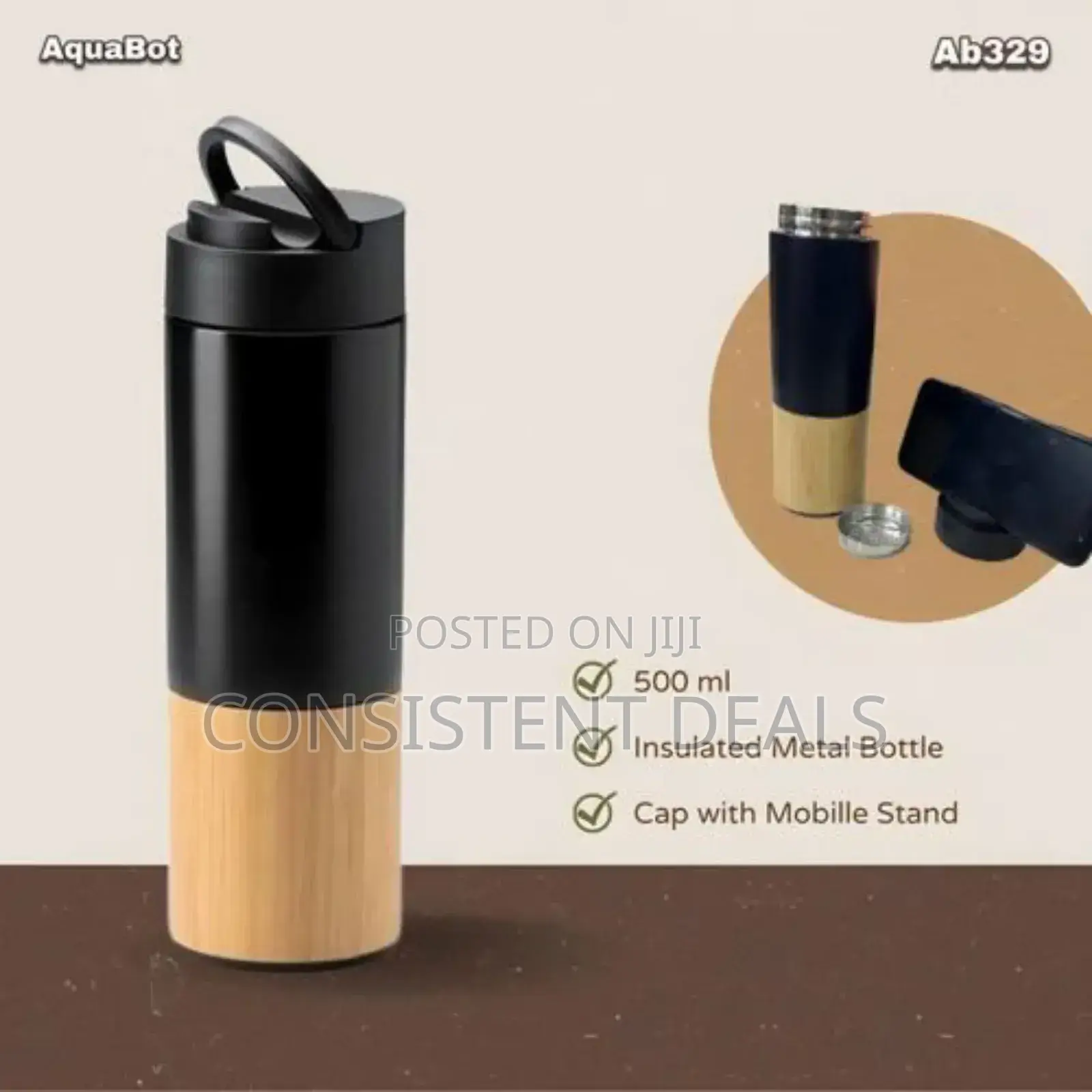 Stainless Steel Thermal Bottle With Bamboo