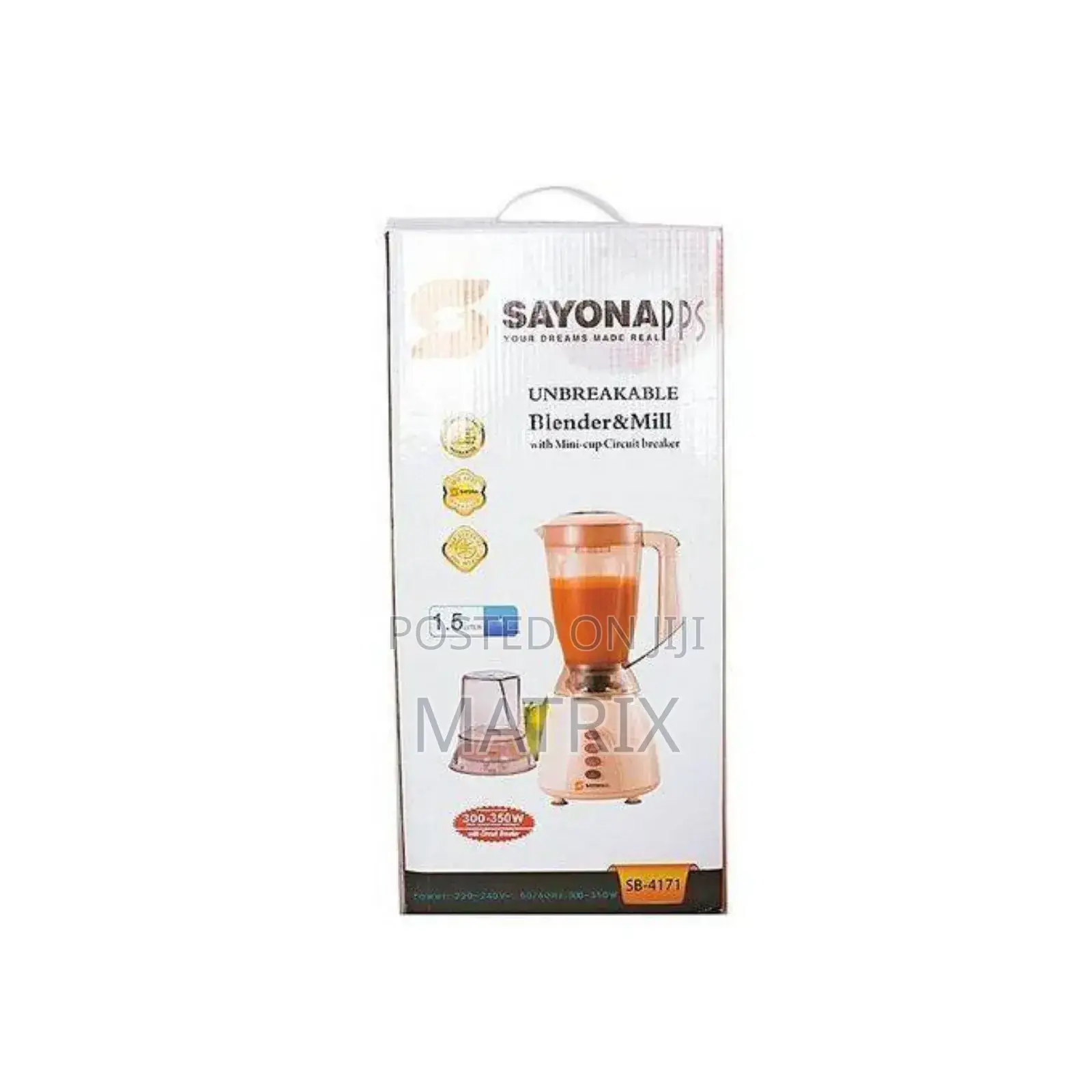 Sayona Blender With Unbreakable Jug 1.5l