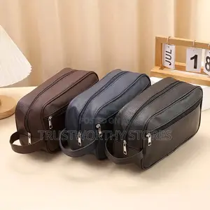 Portable Men Waterproof Travel Storage Bag - Leather