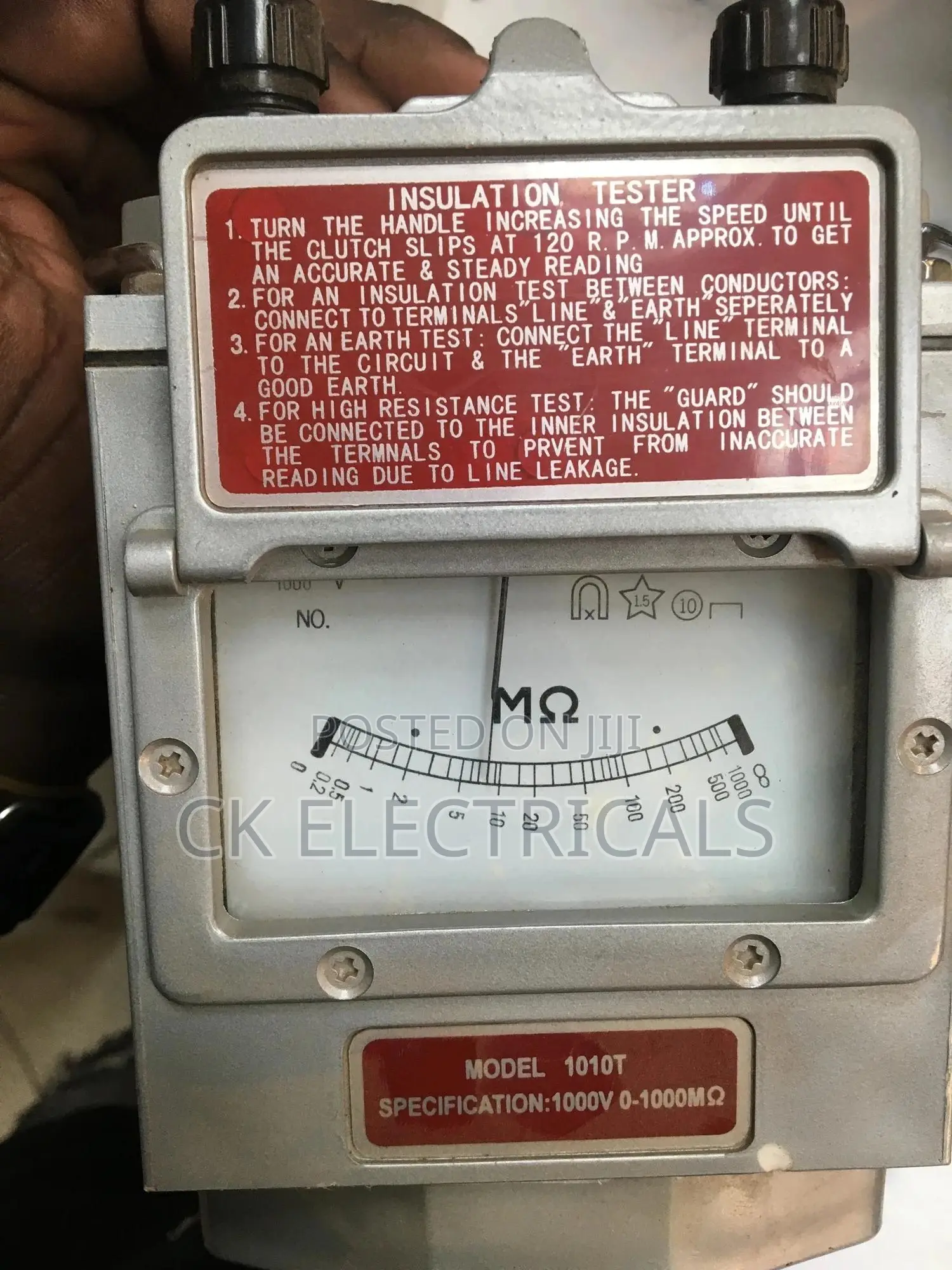 Earth Megger Tester 1000v 0-1000m