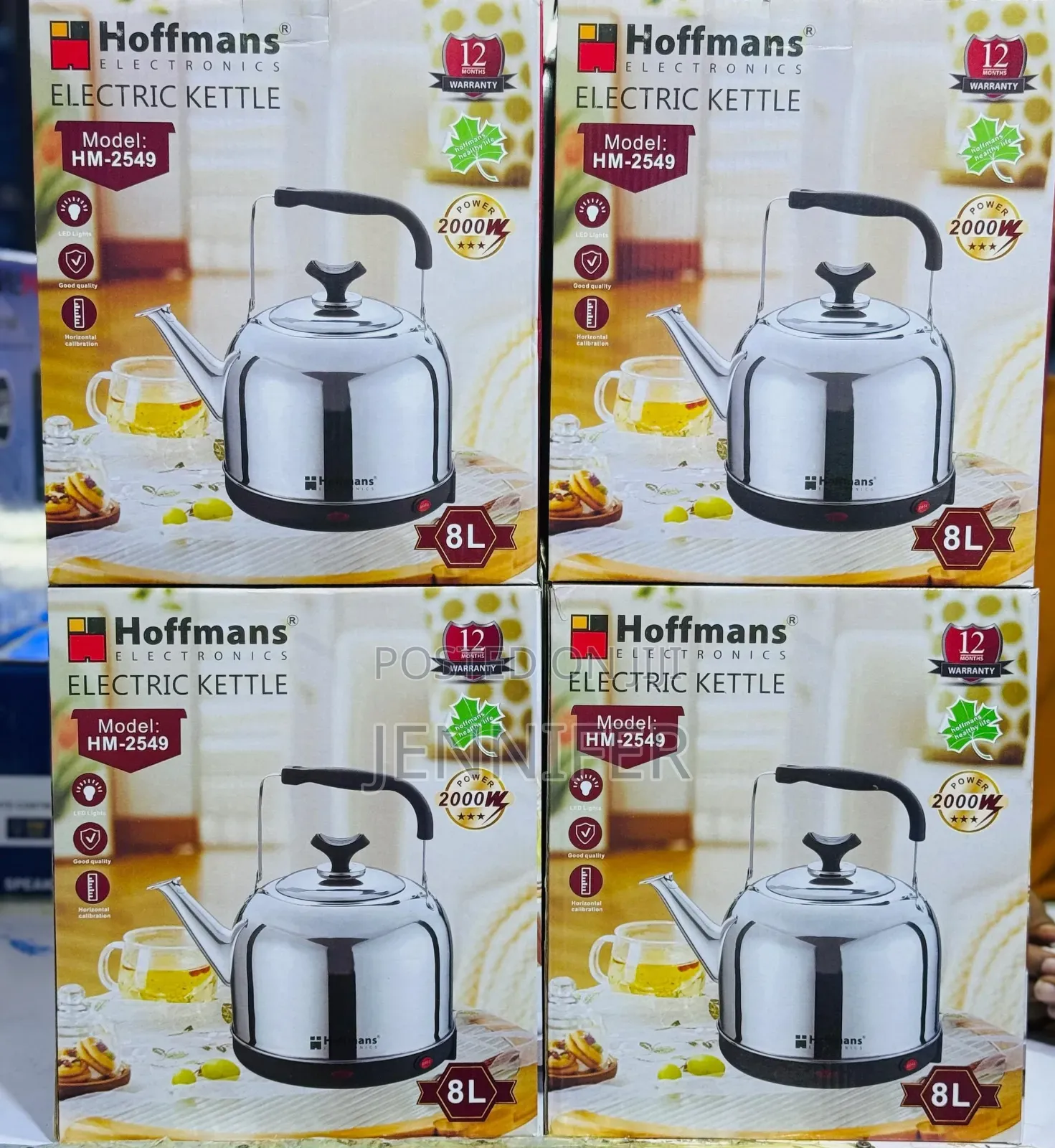 Hoffmans Hm-2549 Electric Kettle, an 8-Liter Capacity