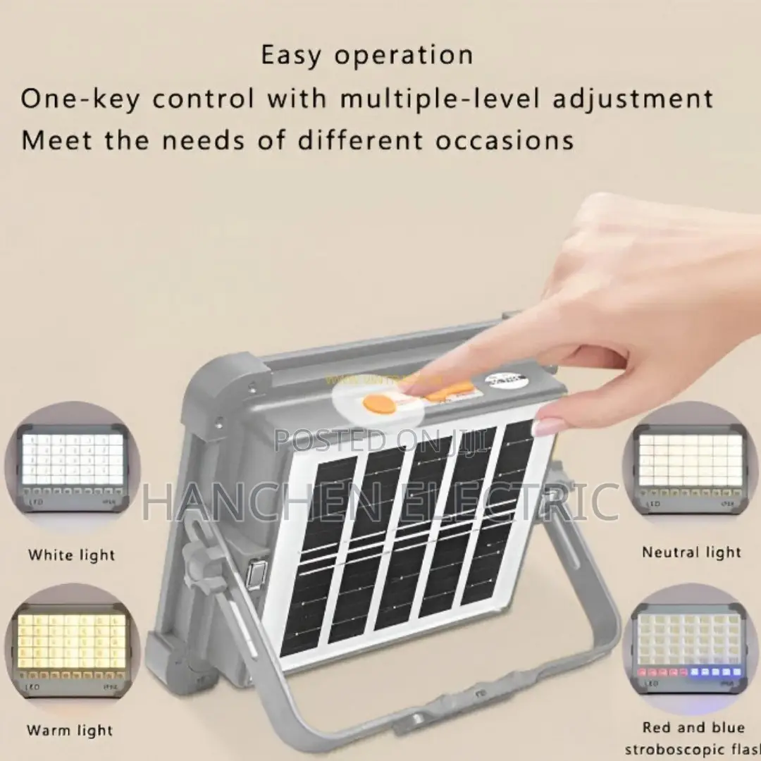 2000 Watts Portable Floodlight With Rechargeable Battery, 5 Modes