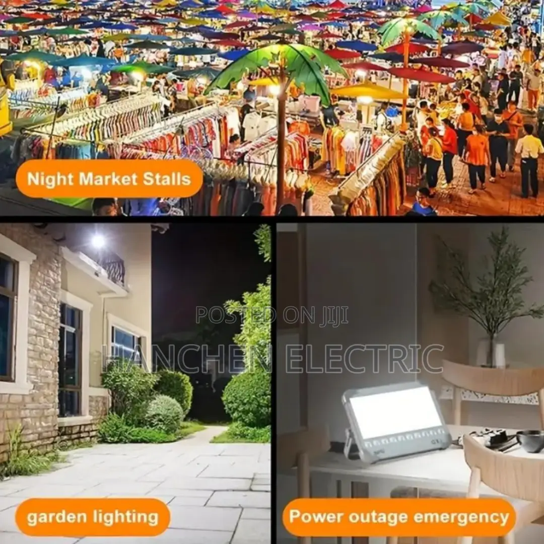 2000 Watts Portable Floodlight With Rechargeable Battery, 5 Modes