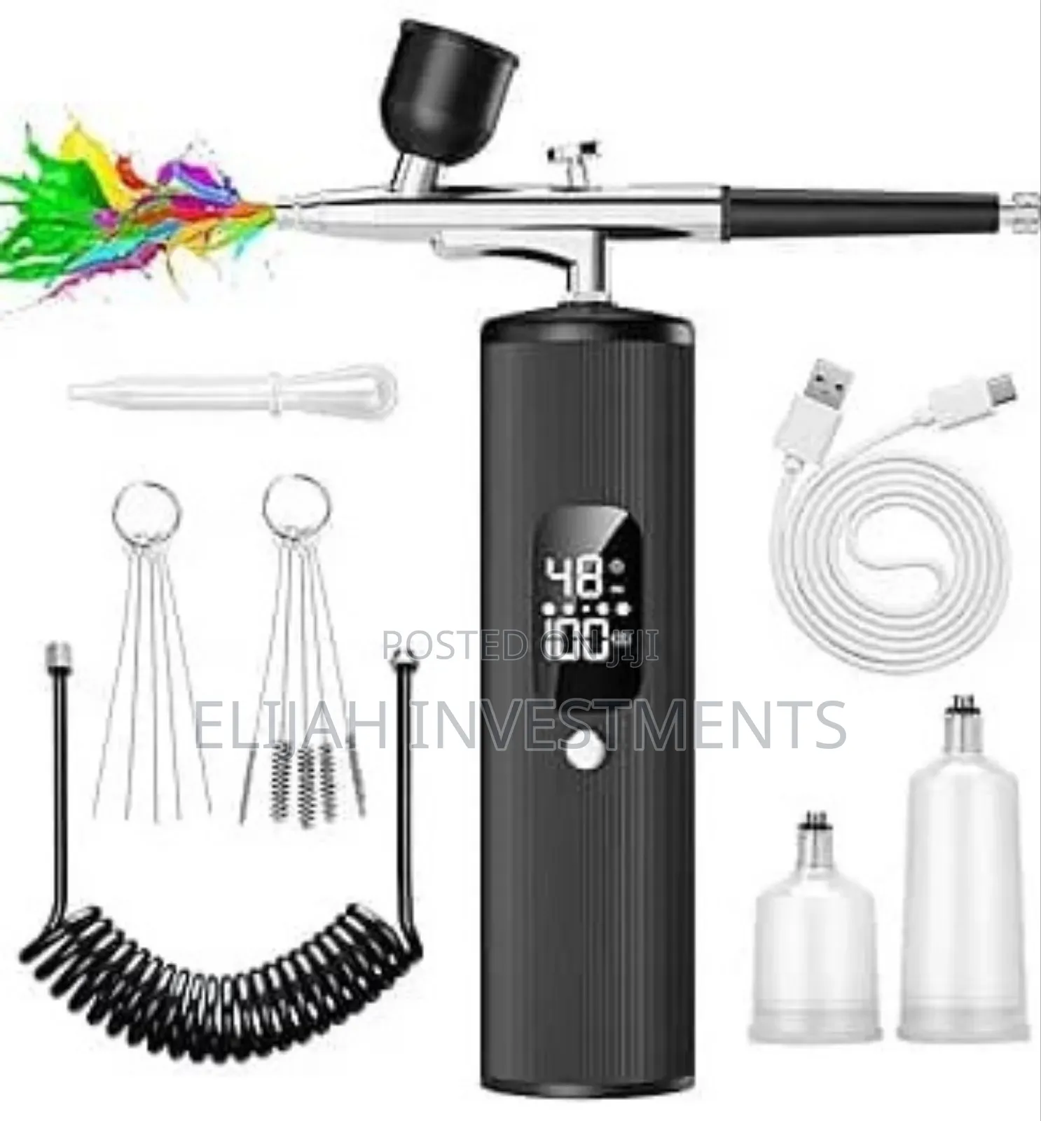 Rechargeable High-Pressure Airbrush Kit With Compressor