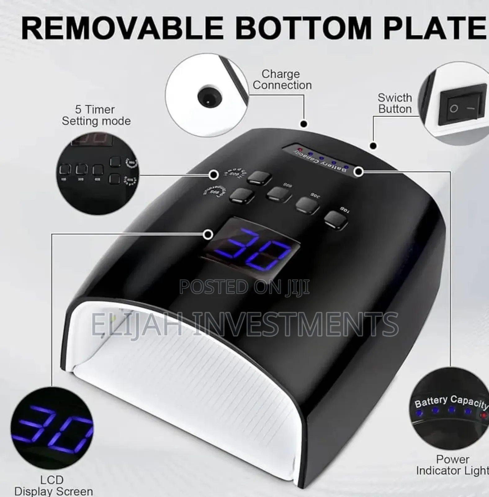 Uv Led Nail Lamp Rechargeable, Cordles