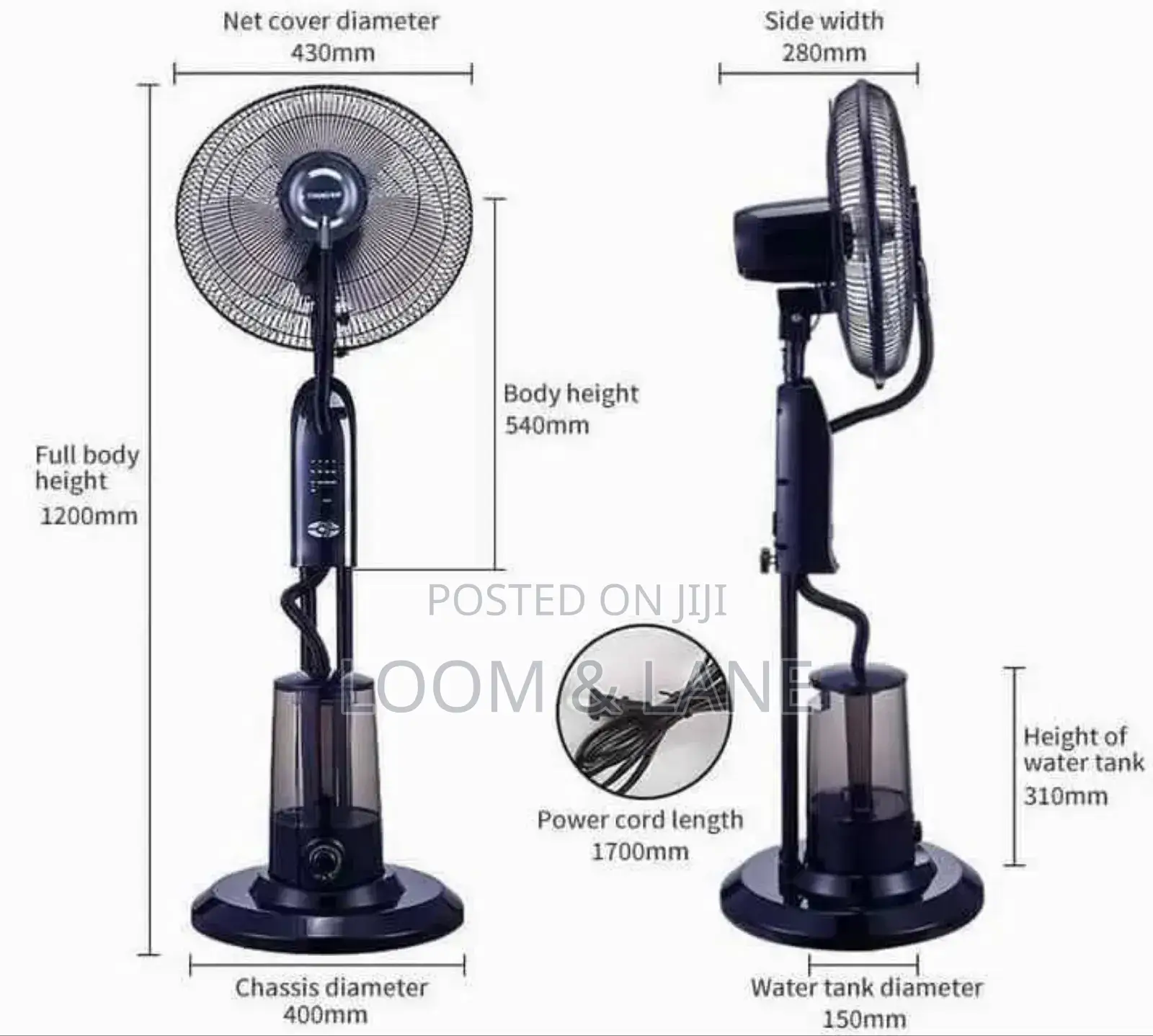40cm Heavy Duty Pedestal Mist Fan