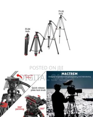 72 Inches Video Tripod, Professional Heavy Duty Aluminum Tripod System