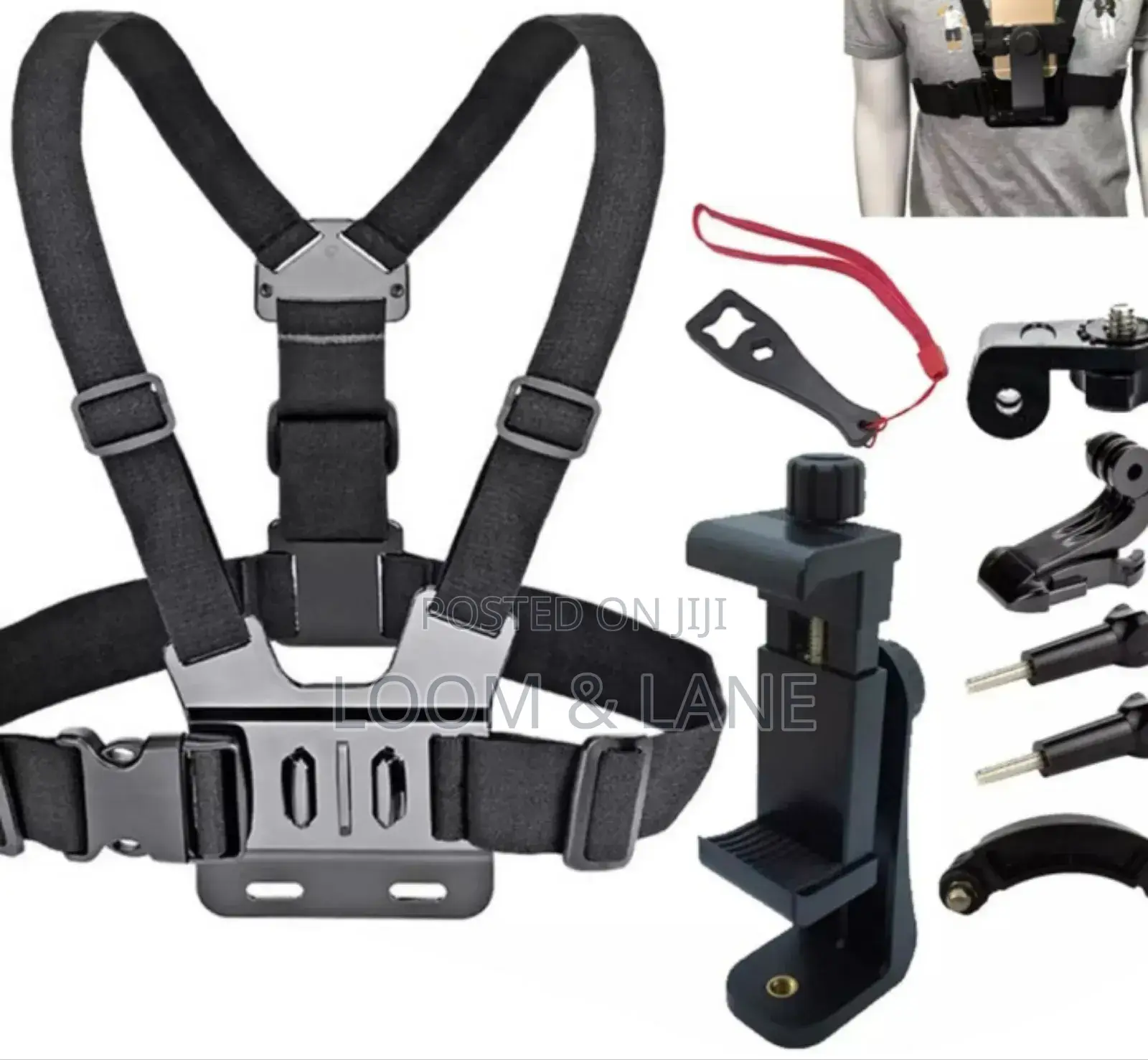 Chest Harness Mount Kit Designed for Action Cameras and Mobile Phones
