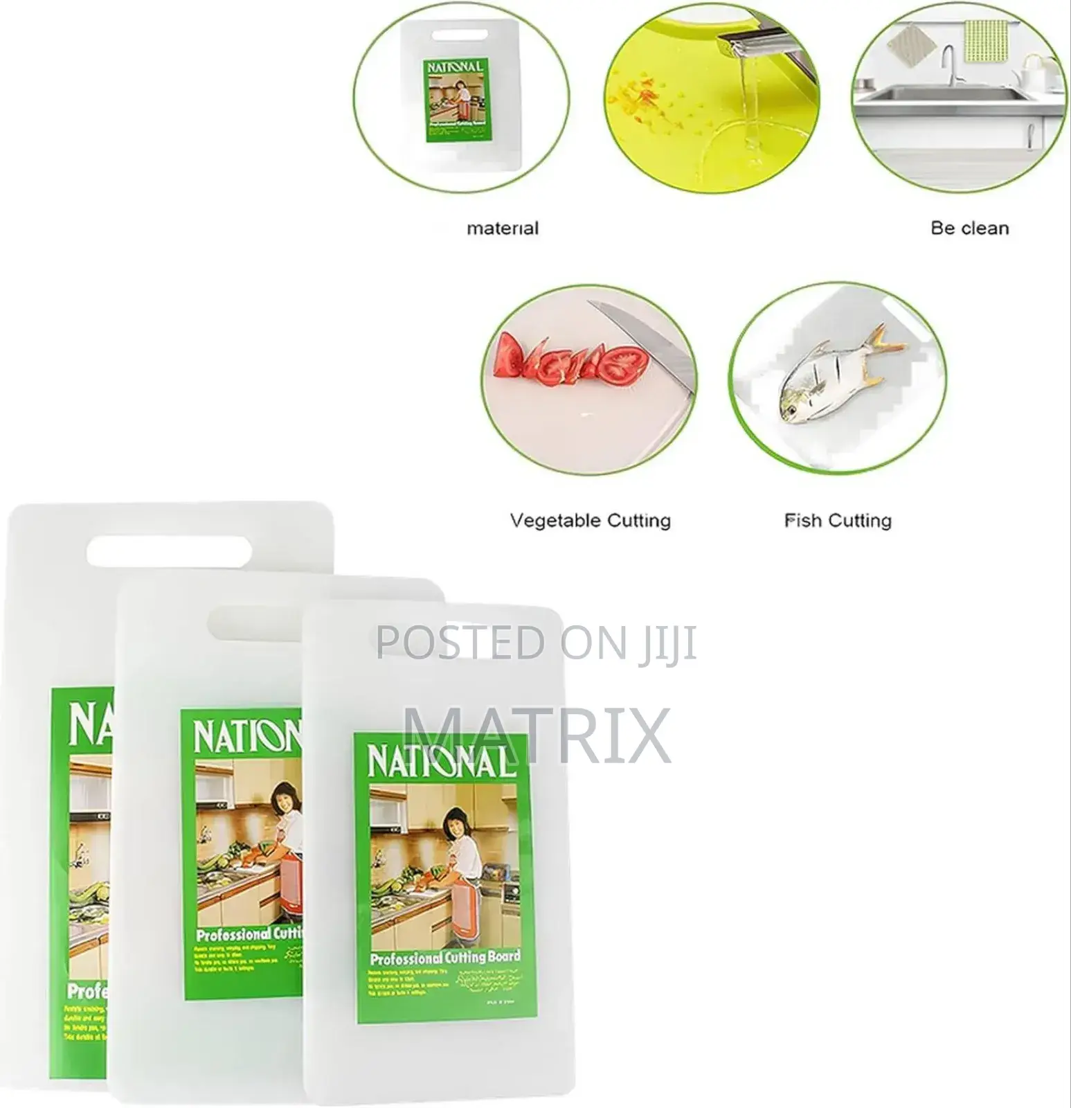 3 Piece Set Plastic Cutting Chopping Board-