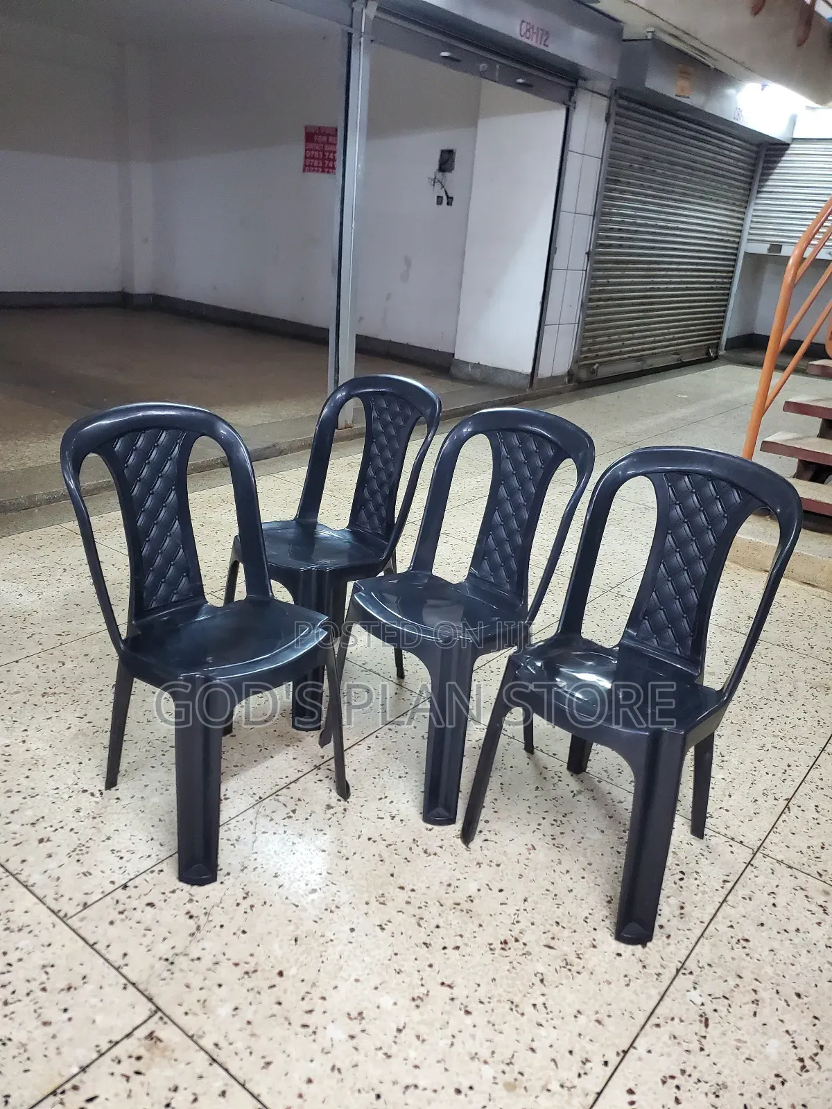 Variety Armless Plastic Chairs Black