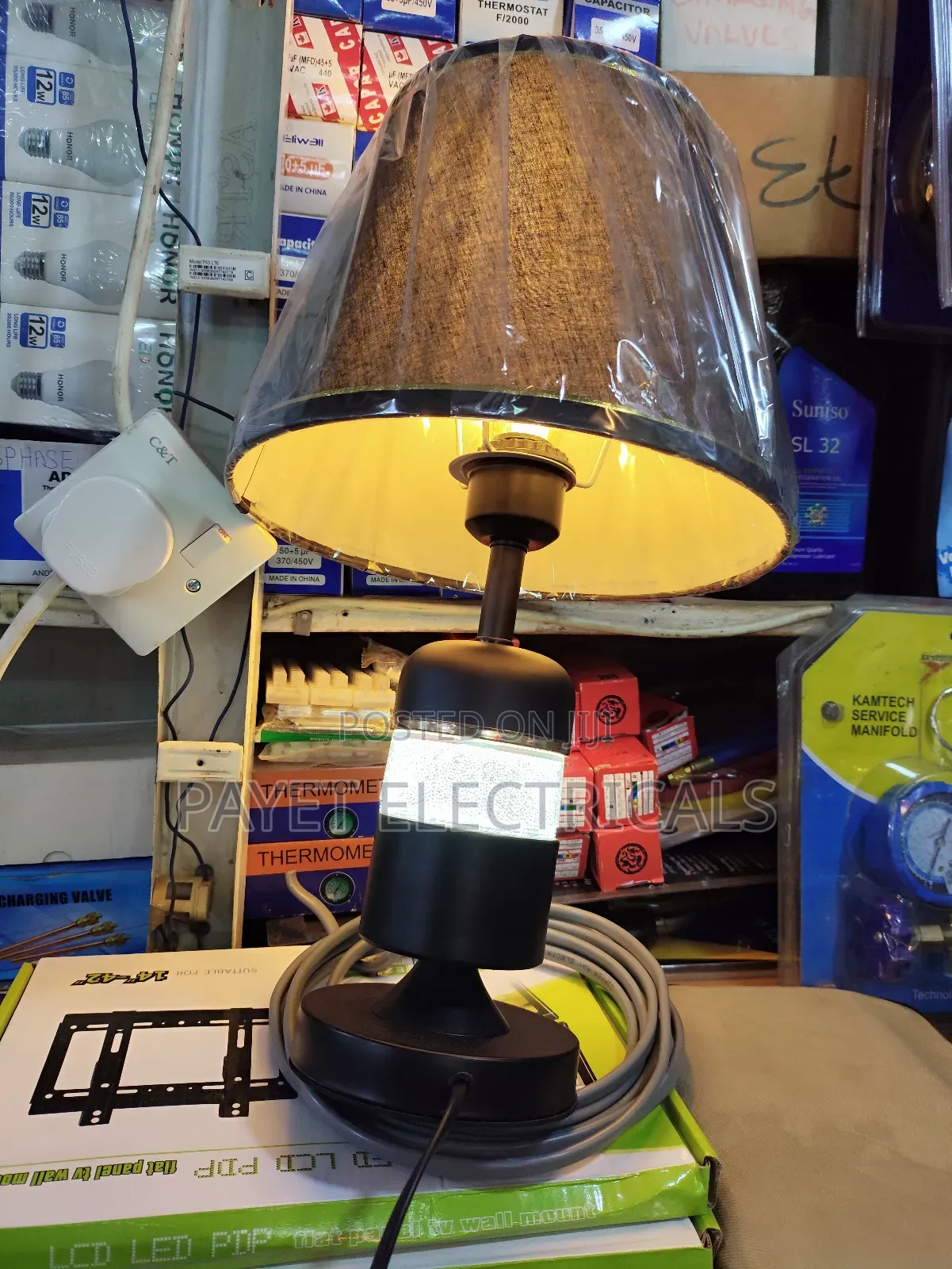 Lit Black Table Lampshade for Bedroom