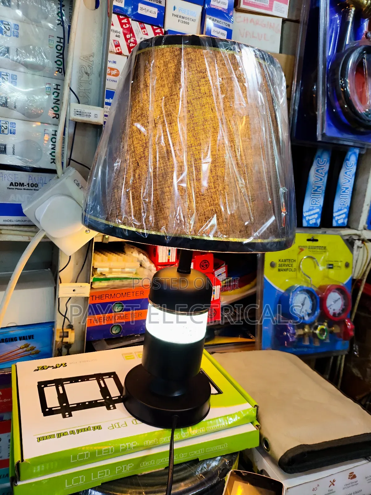 Lit Black Table Lampshade for Bedroom