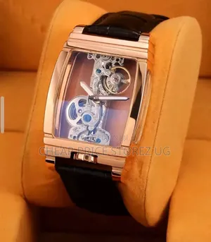 Mens Bridge Manual Mechanical Watch Rosegold Black Leather Diasteria 