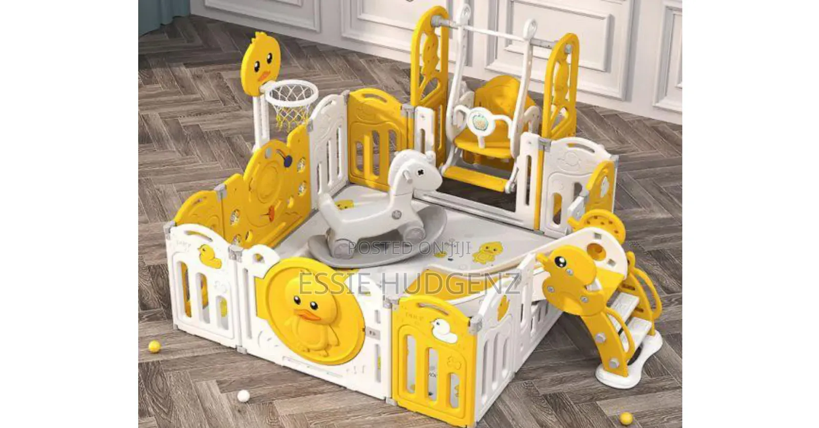Play Pen With Swing, Rocking Horse ,Slide,Basketball Hoop