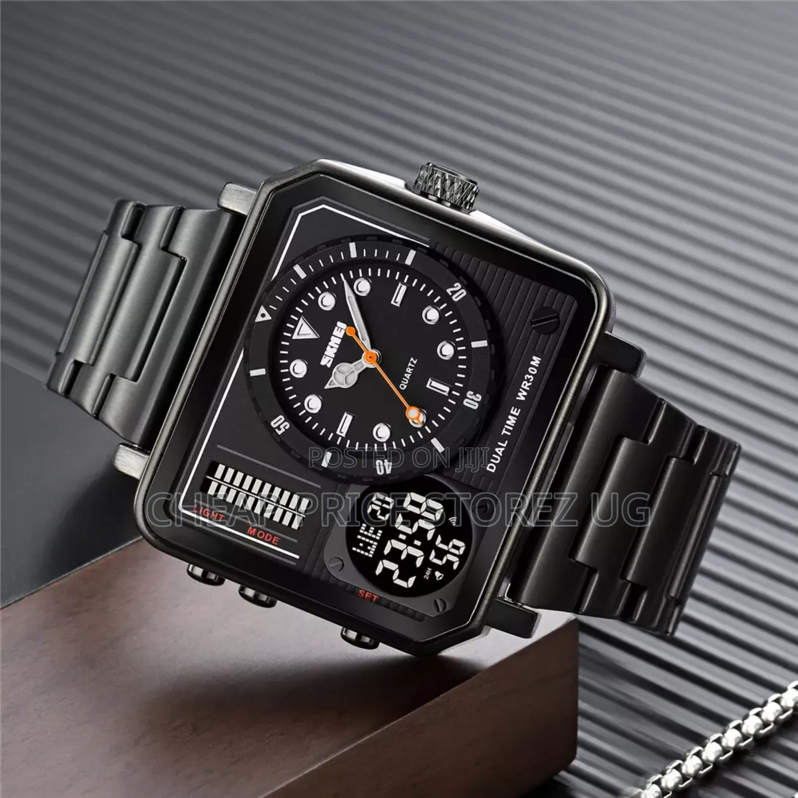 Skmei Analog-Digital Dial Stainless Steel Strap Watch for Men - 1392
