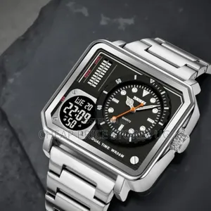 Skmei Men's Digital Luxury Watch Brand Square Dial Stainless Steel