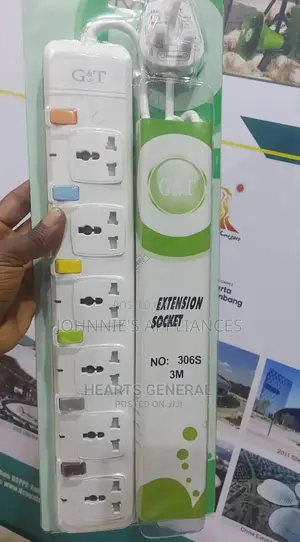 G$T Powerful Extension Socket 3m Wire 6 Ways