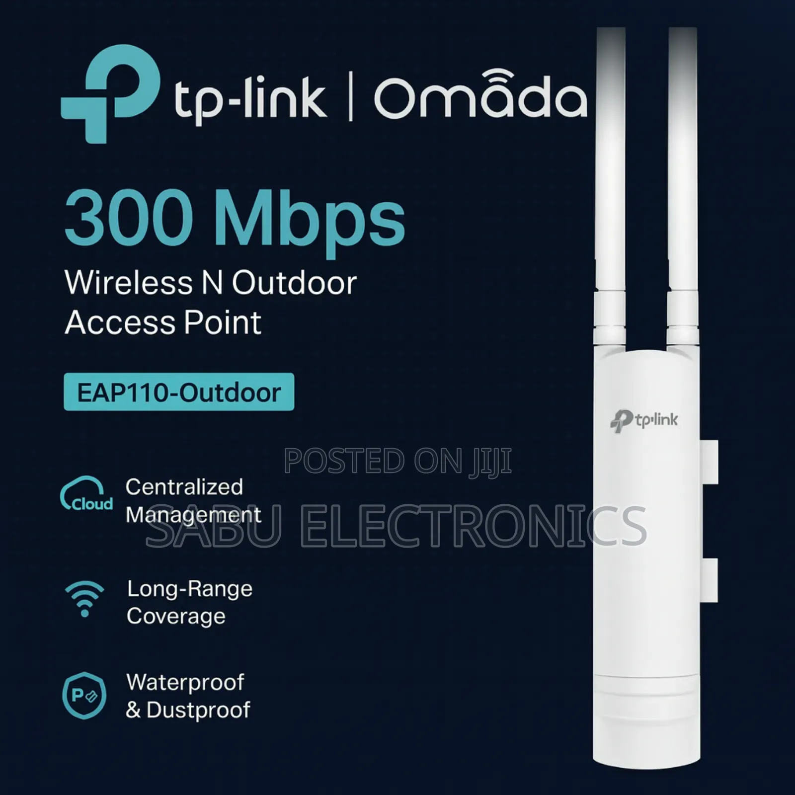 Tp-Link Eap110-Outdoor Access Point –300mbps, Covers 200m 60+ Users