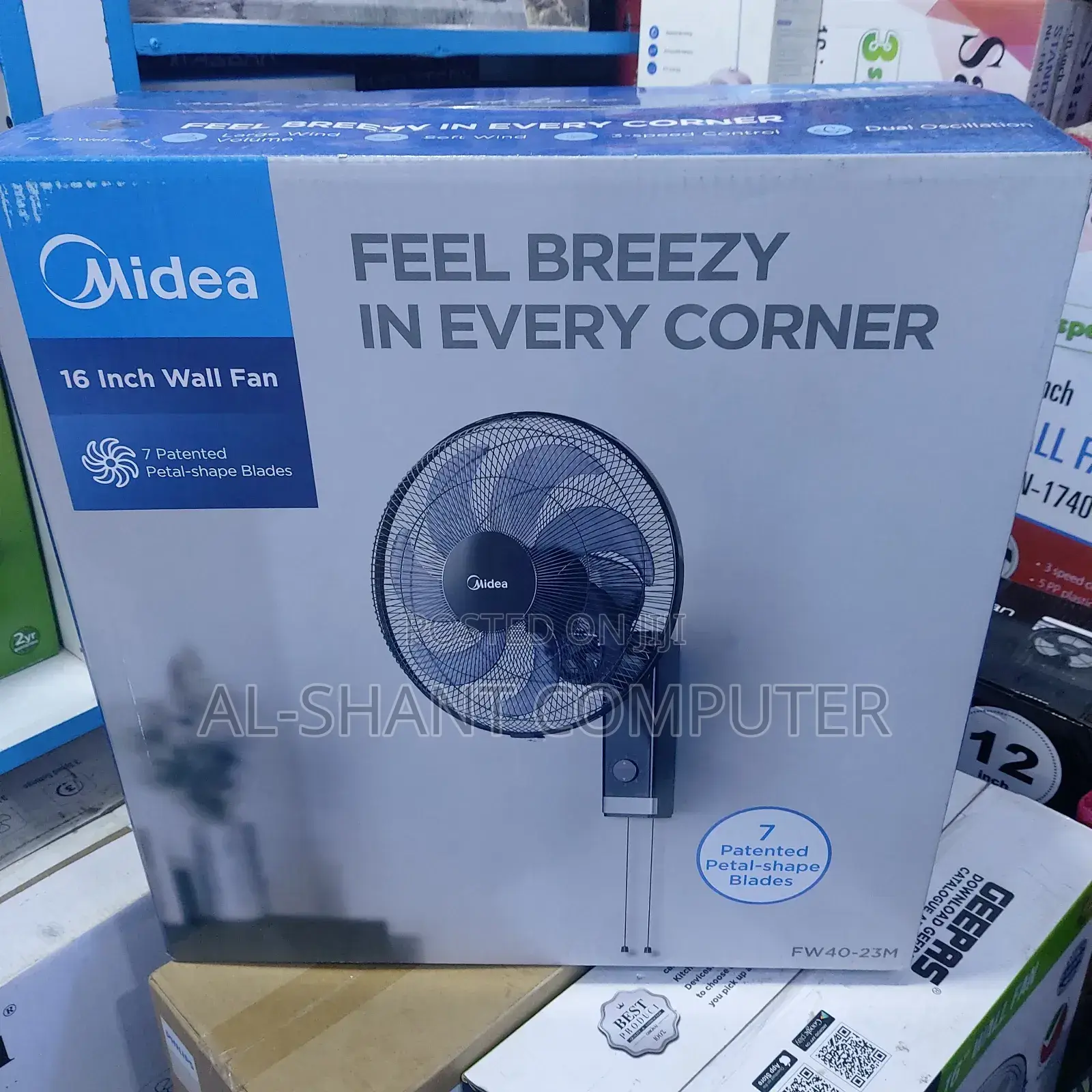 Midea Wall Fan Electric, 7 Blades Midea Wall Fan