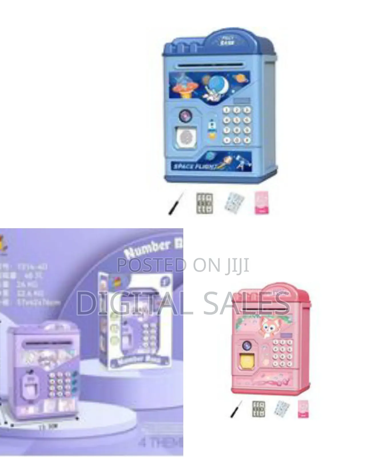Electronic Piggy Bank, Automatic Money Insert, Bills, Coins, Piggy