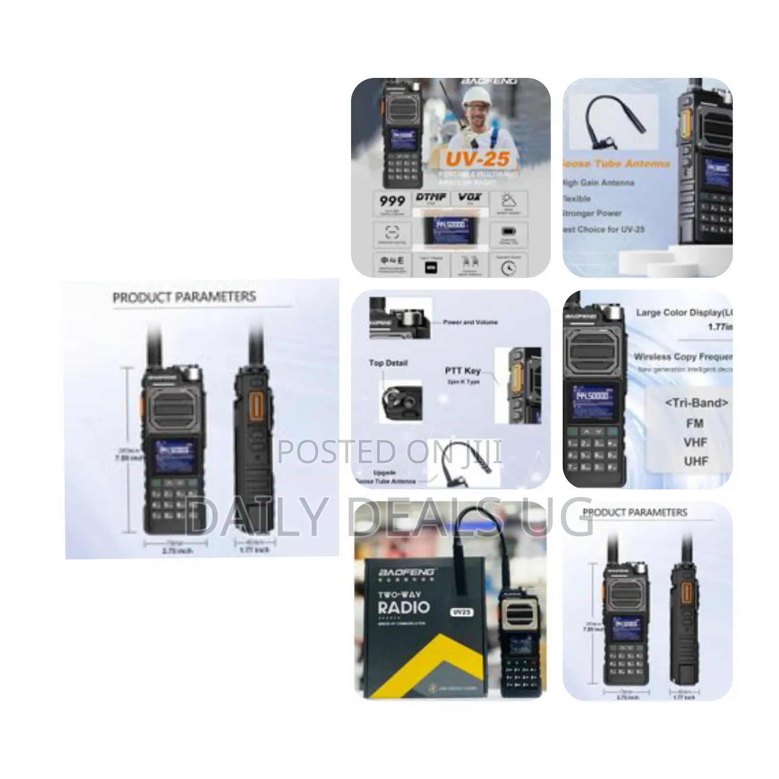 Baofeng Uv 25 10w Walkie Talkie Tri-Band Wireless Frequency Copy Usb-C