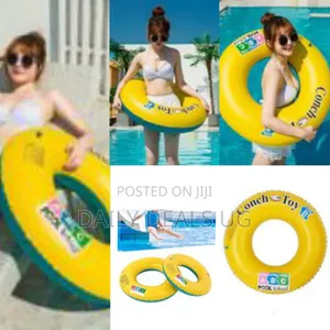 90cm Rubber Swimming Ring Pool Float: Kids and Adults