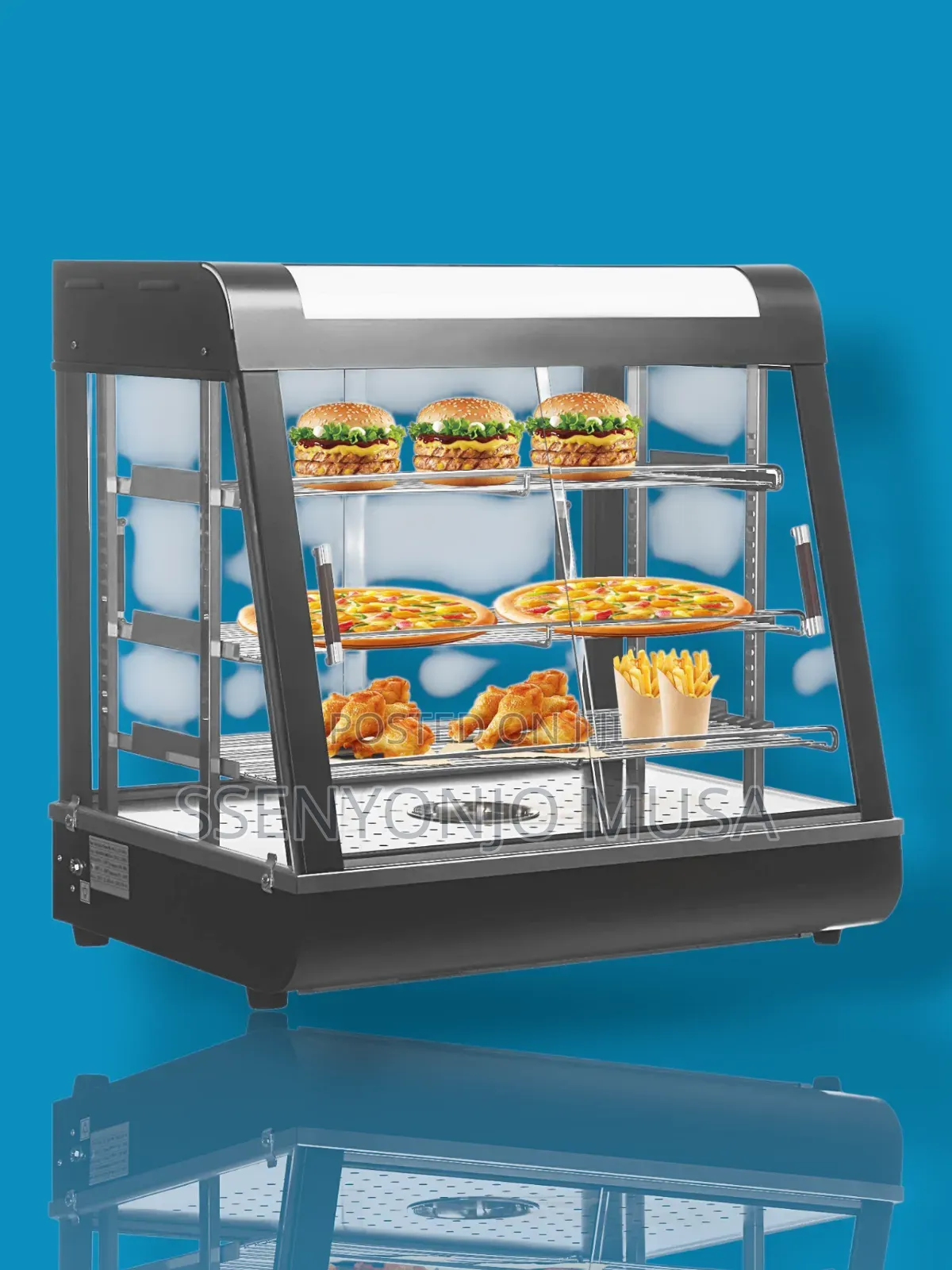Restaurant Countertop 3-Tier Food Warmer Display Case With Led Light.