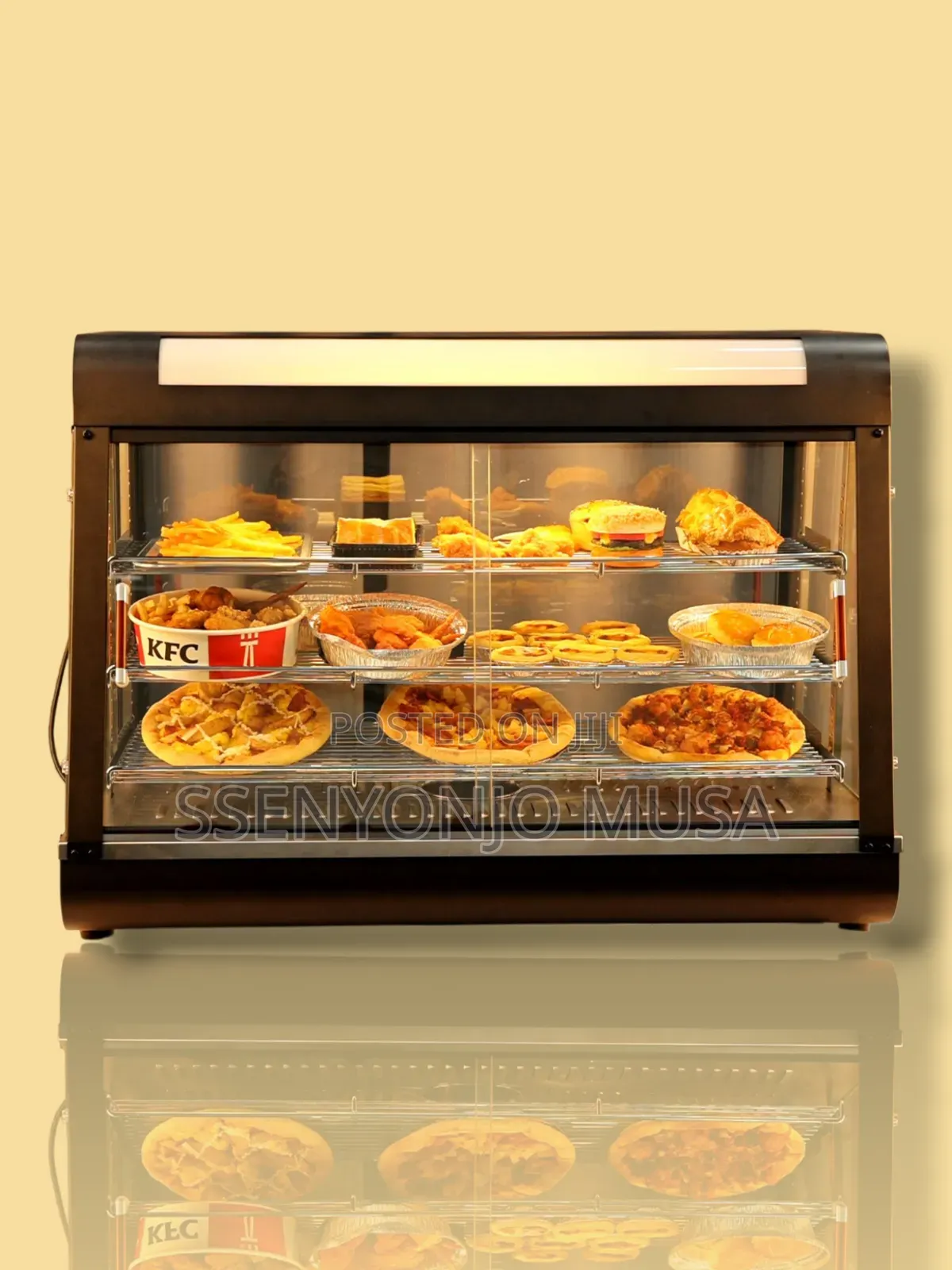 Restaurant Countertop 3-Tier Food Warmer Display Case With Led Light.