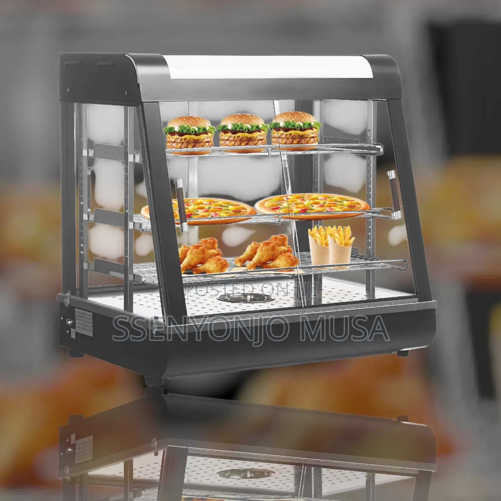 Restaurant Countertop 3-Tier Food Warmer Display Case With Led Light.