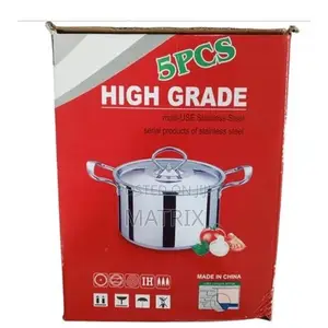 5pcs Stainless Steel Stockpots Soup Pots Cookware Set With Covers