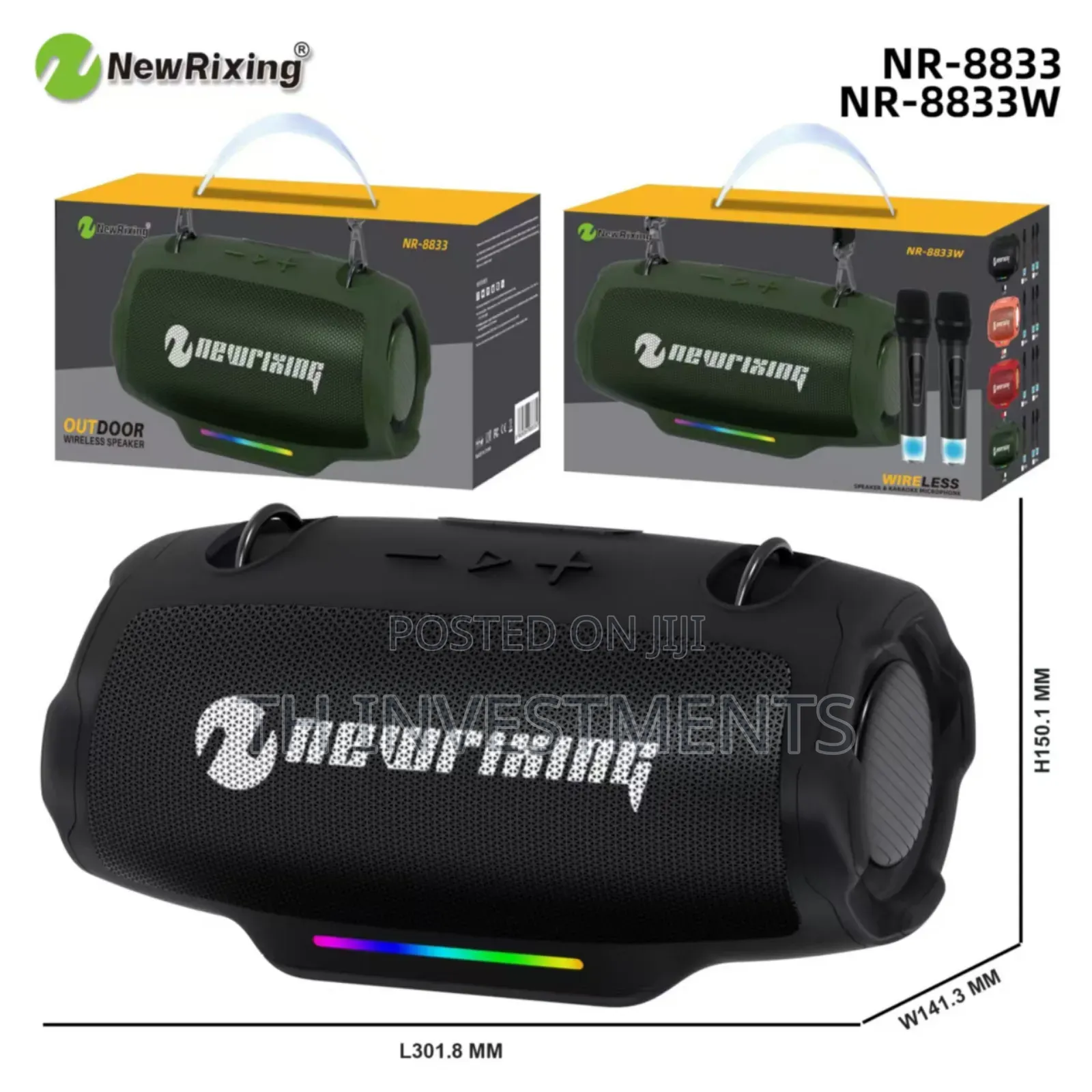 New Rixing Outdoor Wireless Heavy Bass Speaker for Home and Out Party