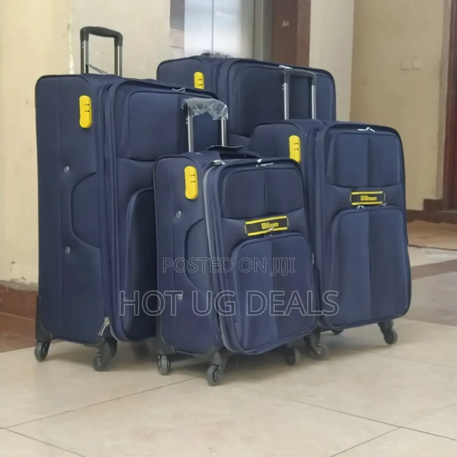4 In 1 Wiersoon Fabric Cloth Travel Suitcases (S, M,L,Xl) - Black