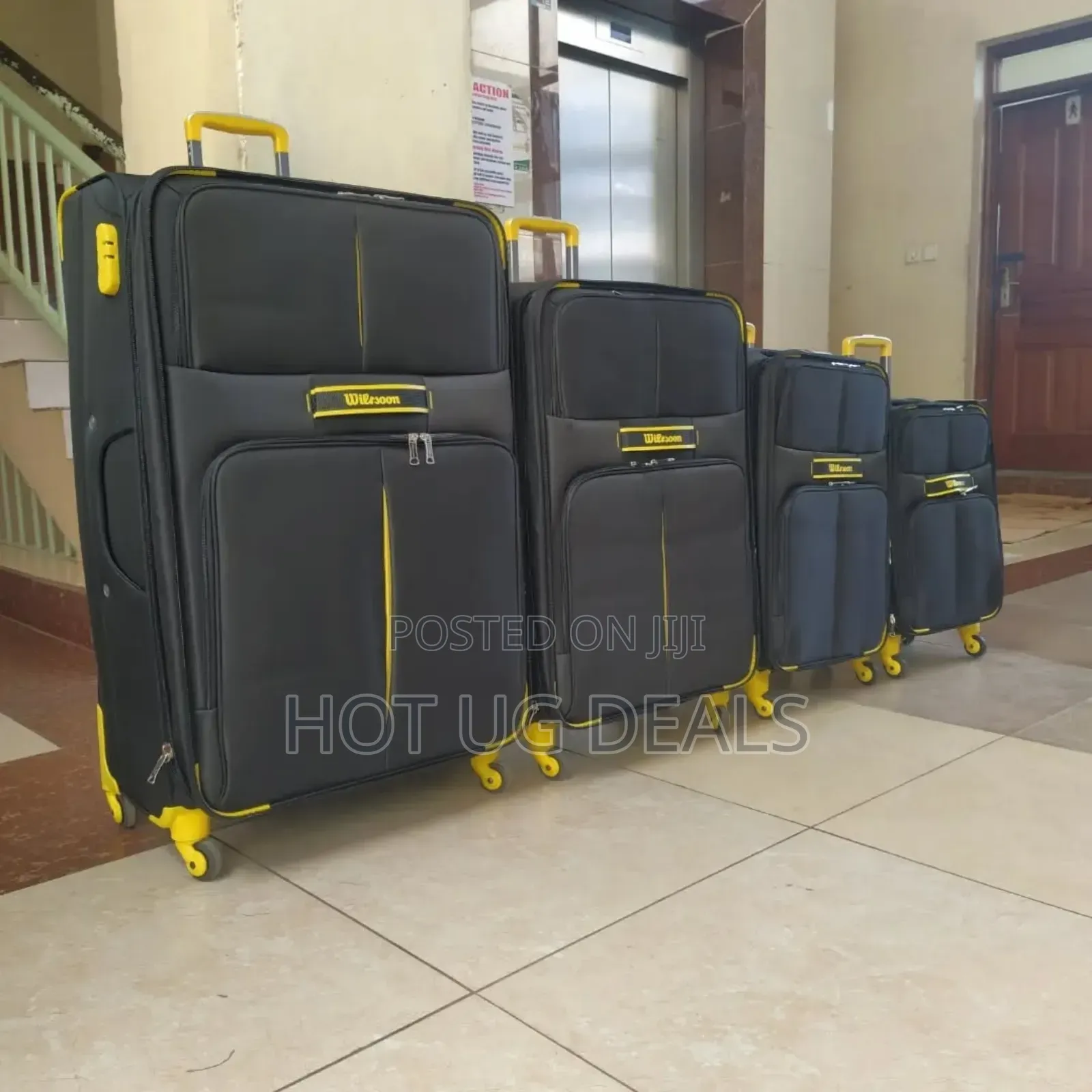4 In 1 Wiersoon Fabric Cloth Travel Suitcases (S, M,L,Xl) - Black