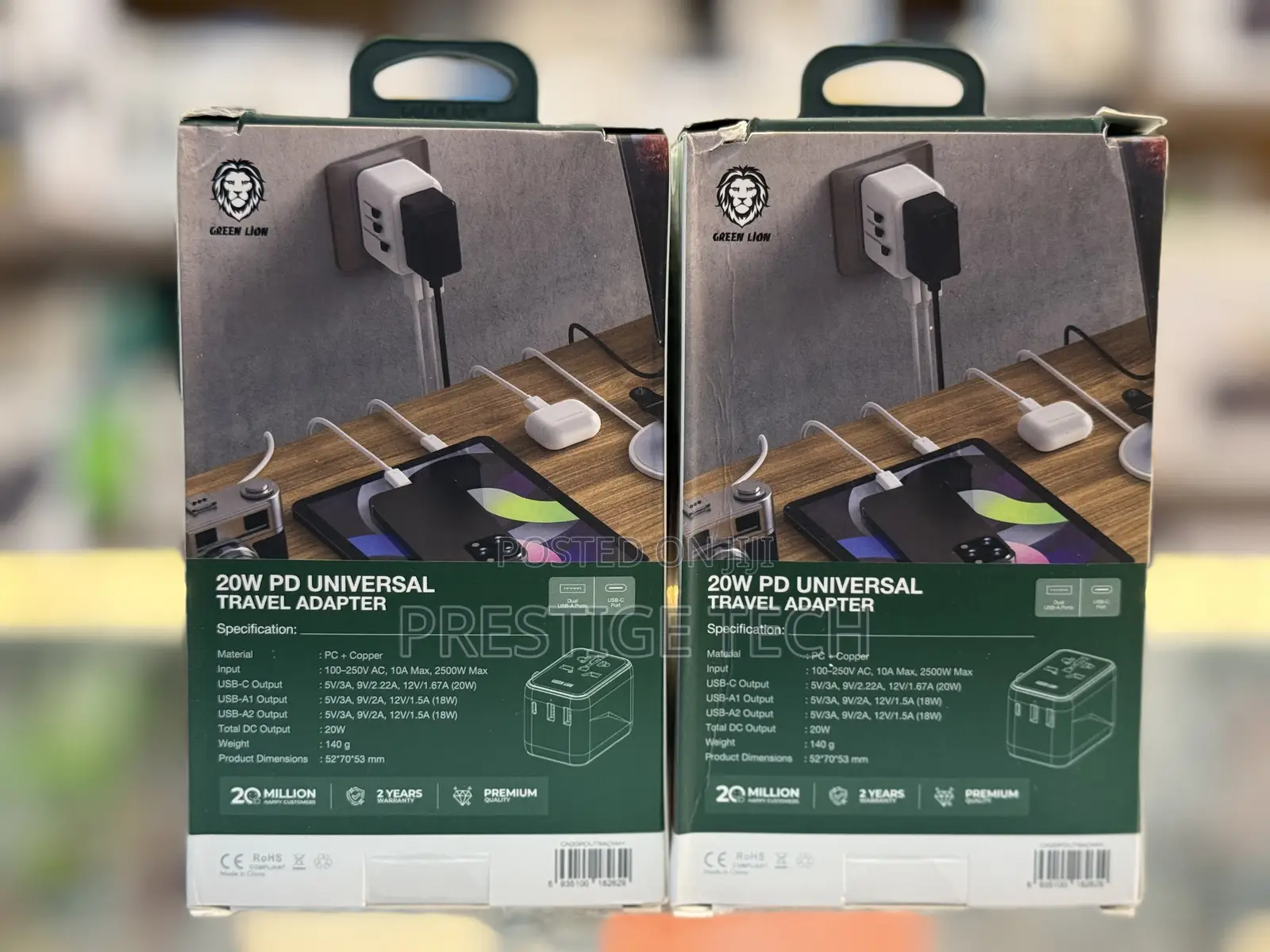 Green Lion 20w Universal Travel Adapter For All Countries
