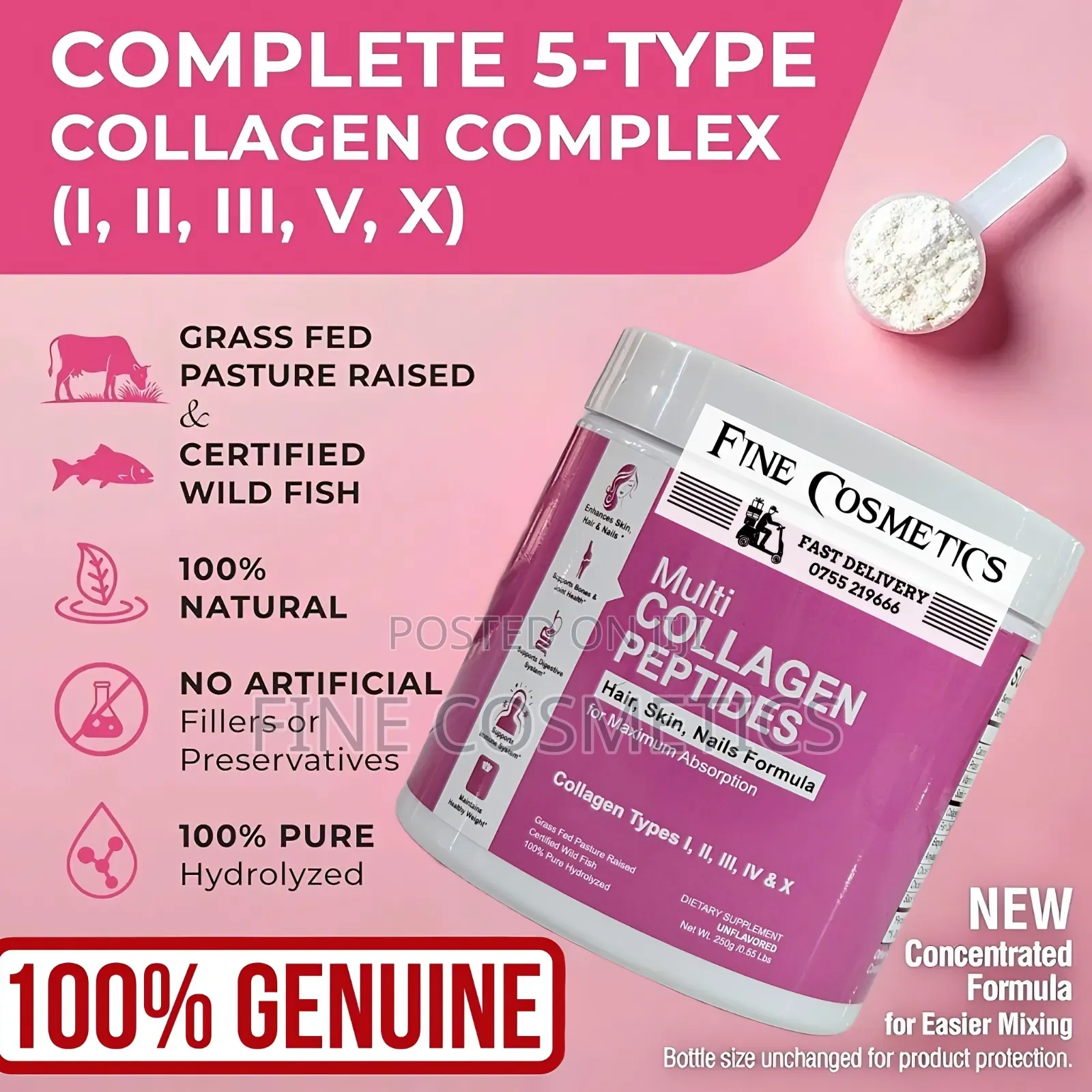 Collagen Peptides, Multi Blend Powder for Skin, Hair, Nails and Joints