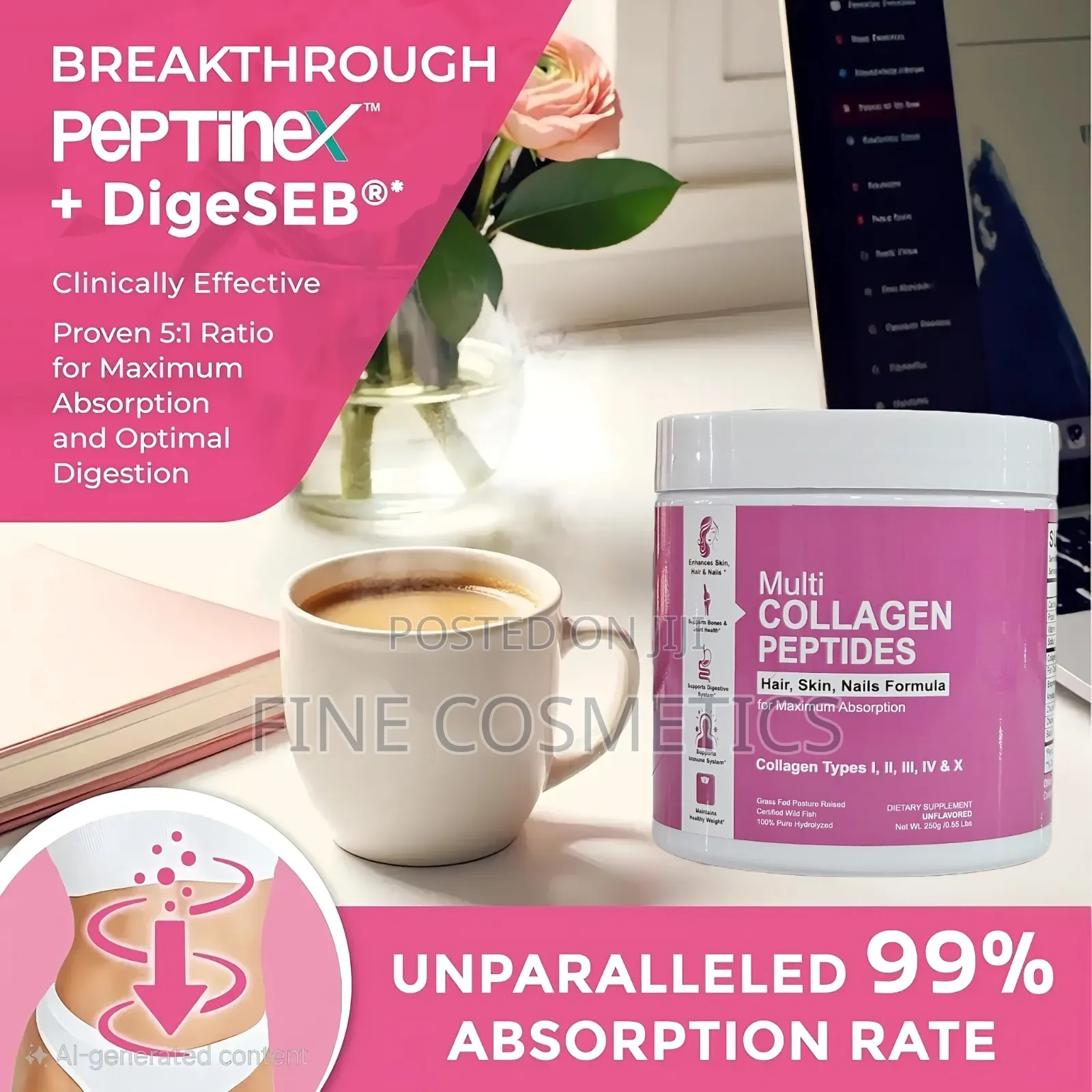 Collagen Peptides, Multi Blend Powder for Skin, Hair, Nails and Joints