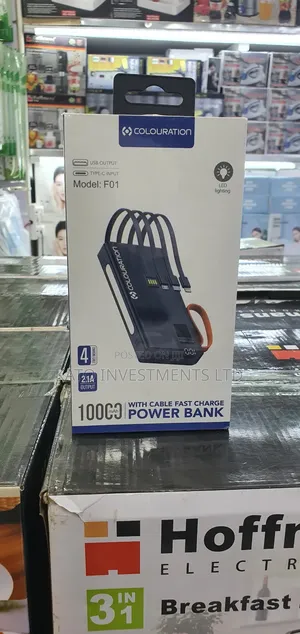 Power Bank With Cable Fast 2.1a Wire Charge