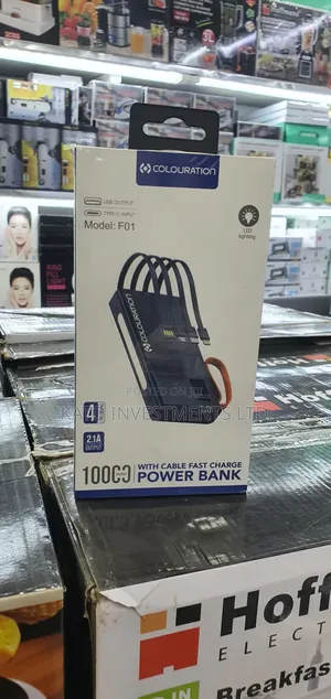 Power Bank With Cable Fast 2.1a Wire Charge