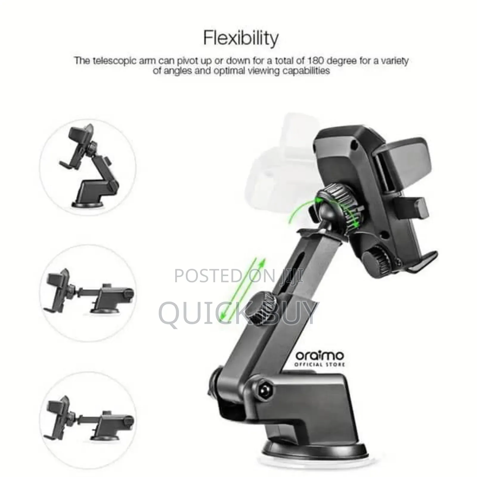 Oraimo Hydra 3 Universal Car Phone Holder Secure Car Mount Stand