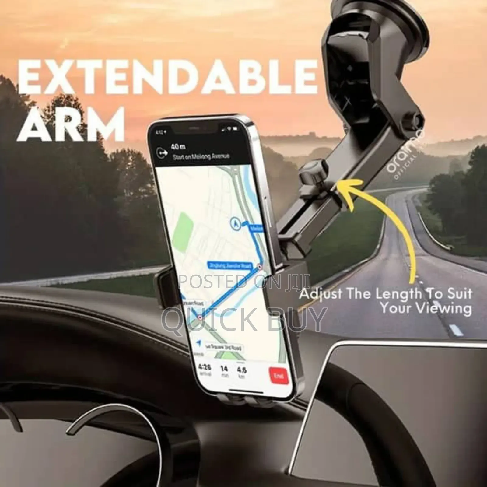 Oraimo Hydra 3 Universal Car Phone Holder Secure Car Mount Stand