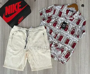 2pc Vintage Shirt and Short Cream