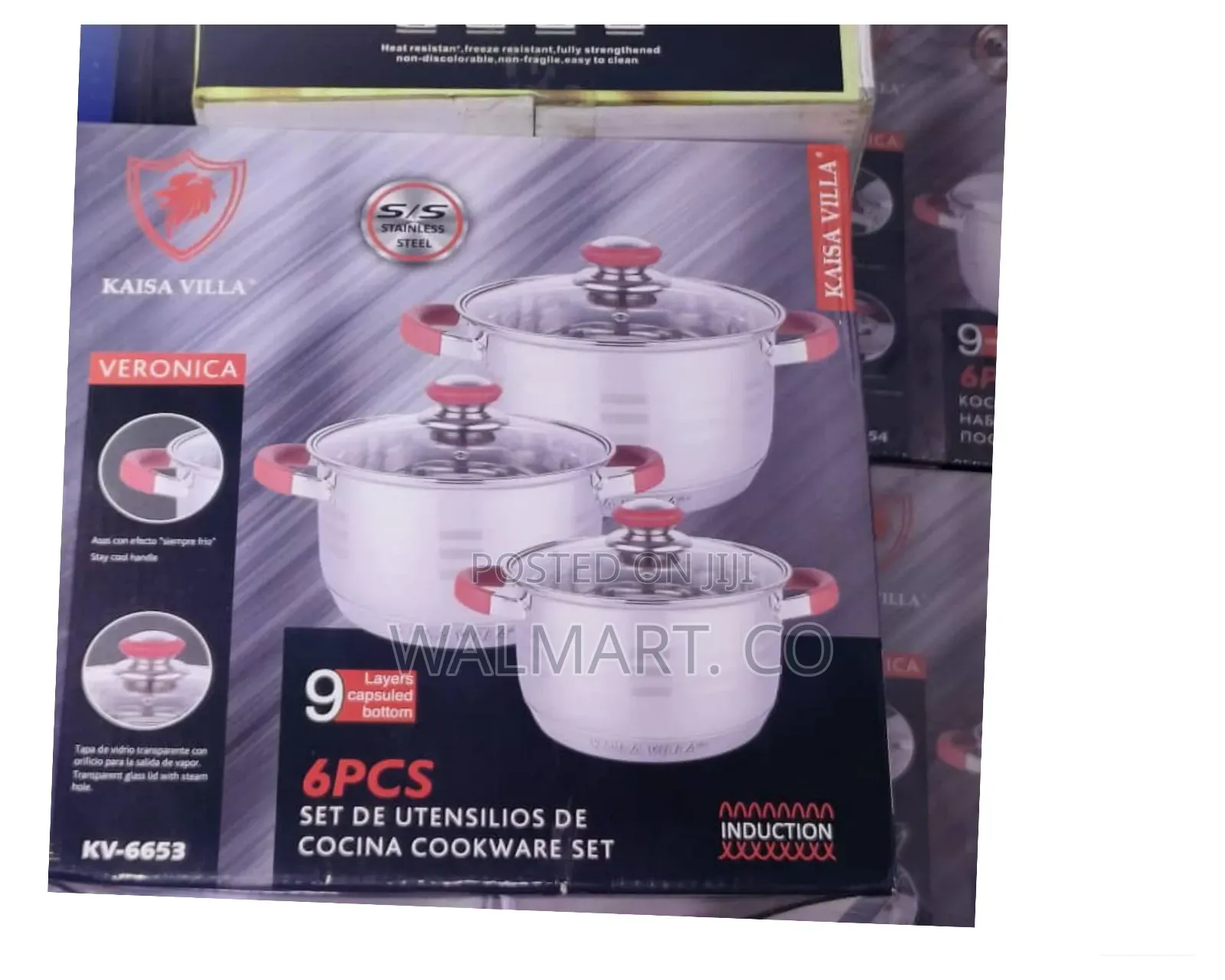A Set of Stainless Steel Dishes With Lids