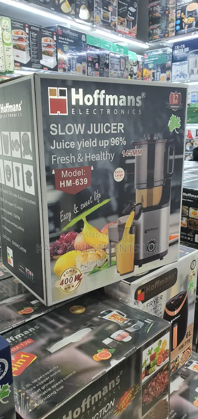 Slow Juicer Hoffmans Hm-639 96% Juice Yield
