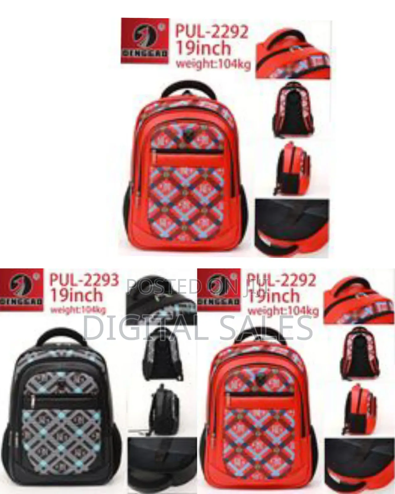 Denggao 19 Inch Multi Design Backpack Multiple Pockets Personalized Ba