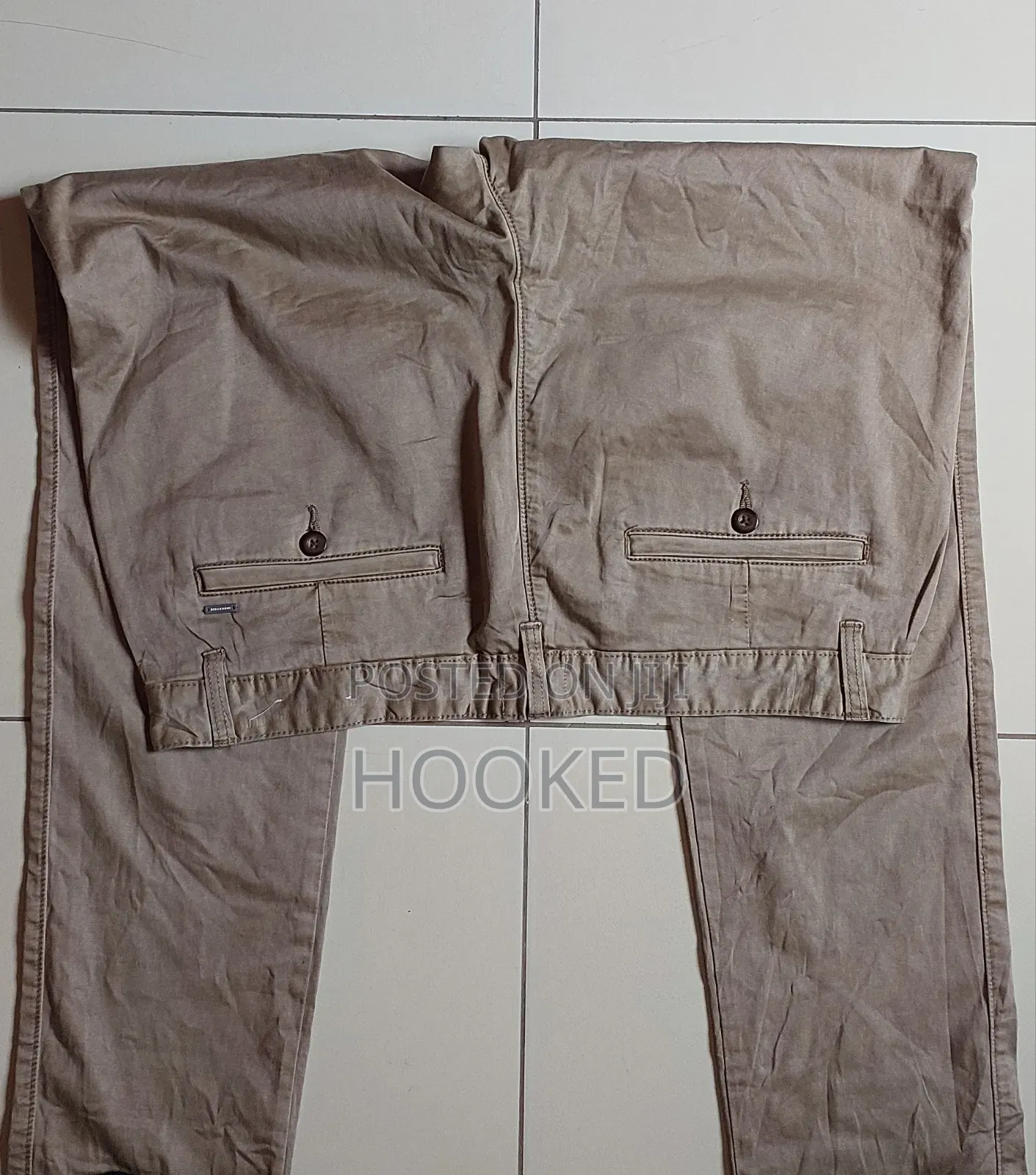 Khaki Pants With a Silky Shine to Them