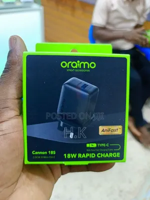 Oraimo Cannon 18s 18w Rapid Charge Wall Charger Kit.