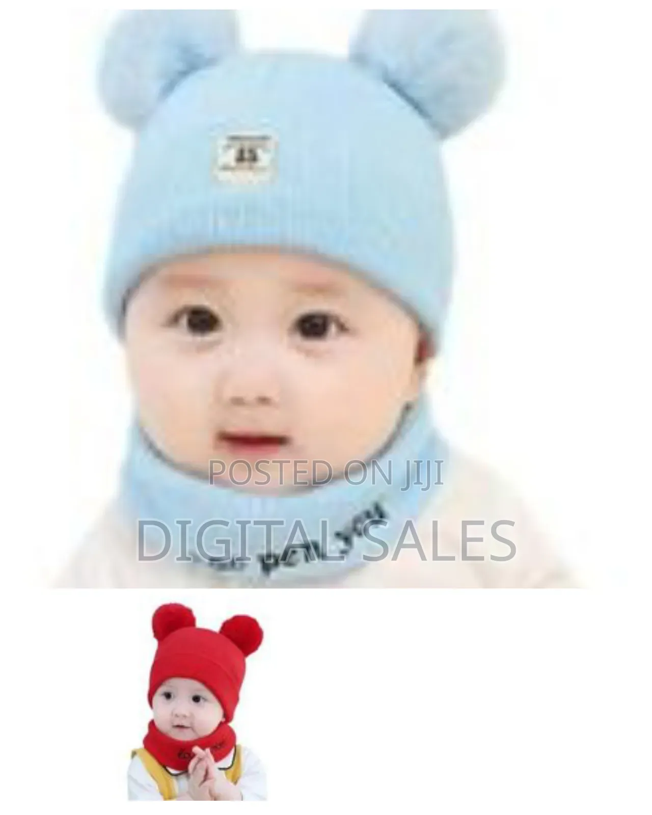 2 PCS Cotton Baby Girls Boys Warm Knit Hat and Scarf