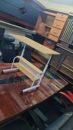 Adjustable Laptop Table With Shelves and Rollers.